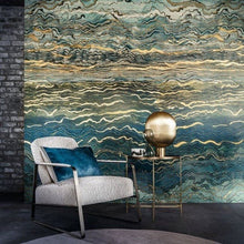 Azurite Alliages Panel Wallpaper by Casamance