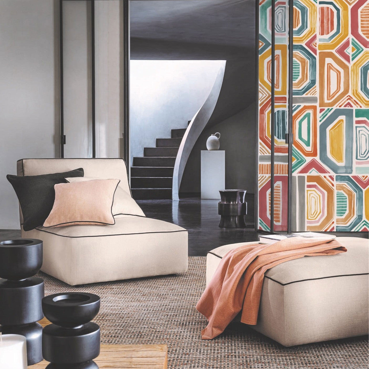 75194090 Bogolan Karabane Panel Wallpaper by Casamance