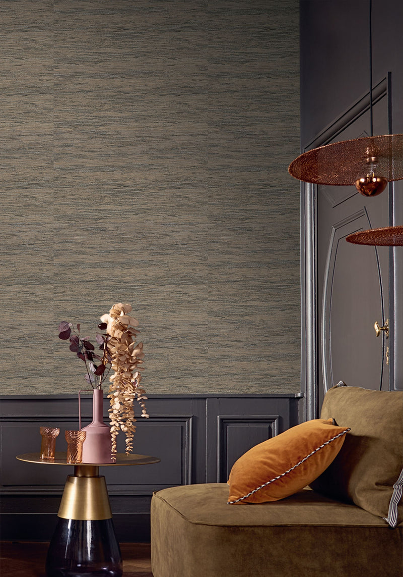 75342650 Tatami Anthracite/Mordore Wallpaper by Casamance
