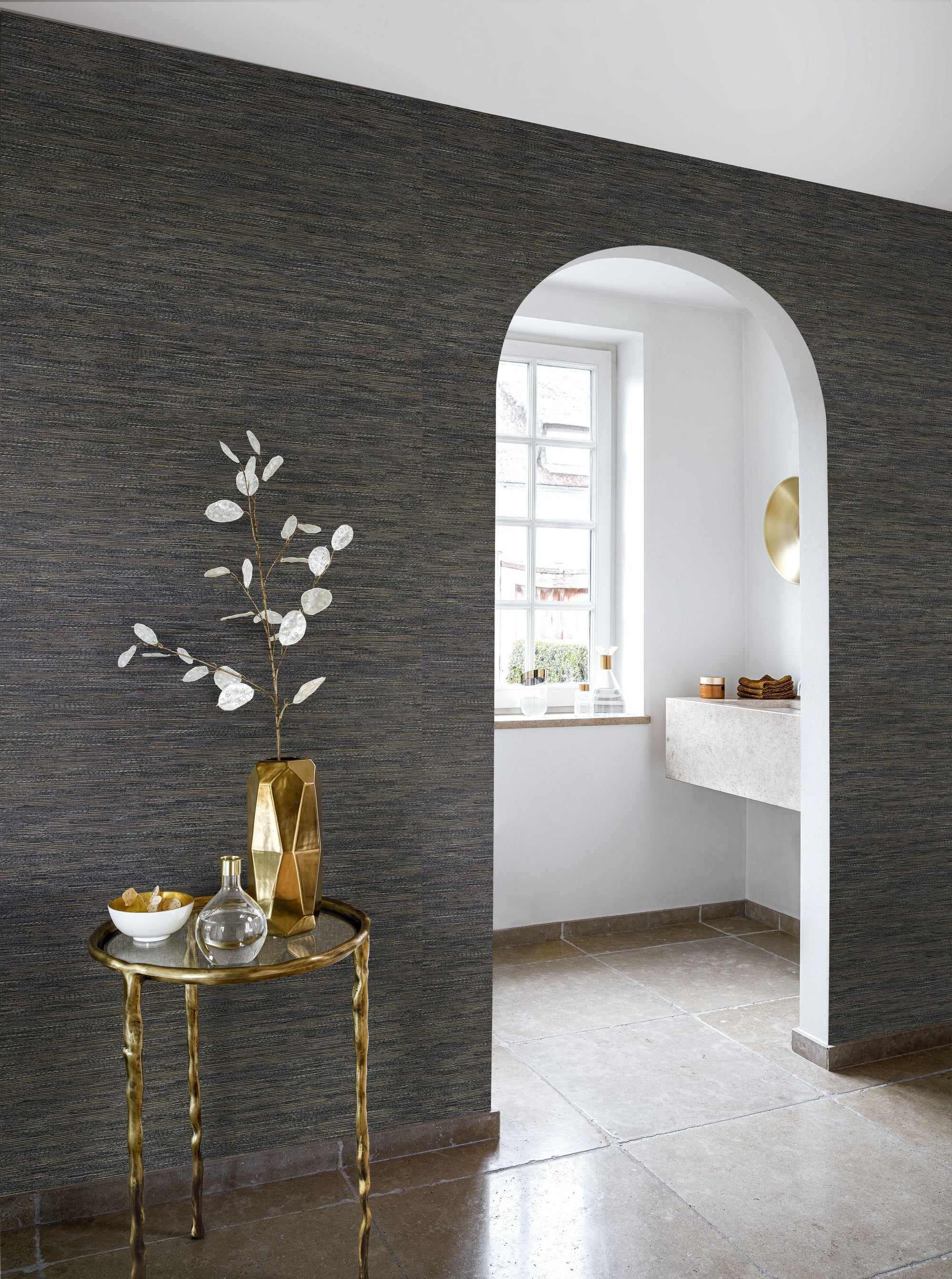 75342752 Tatami Noir Wallpaper by Casamance