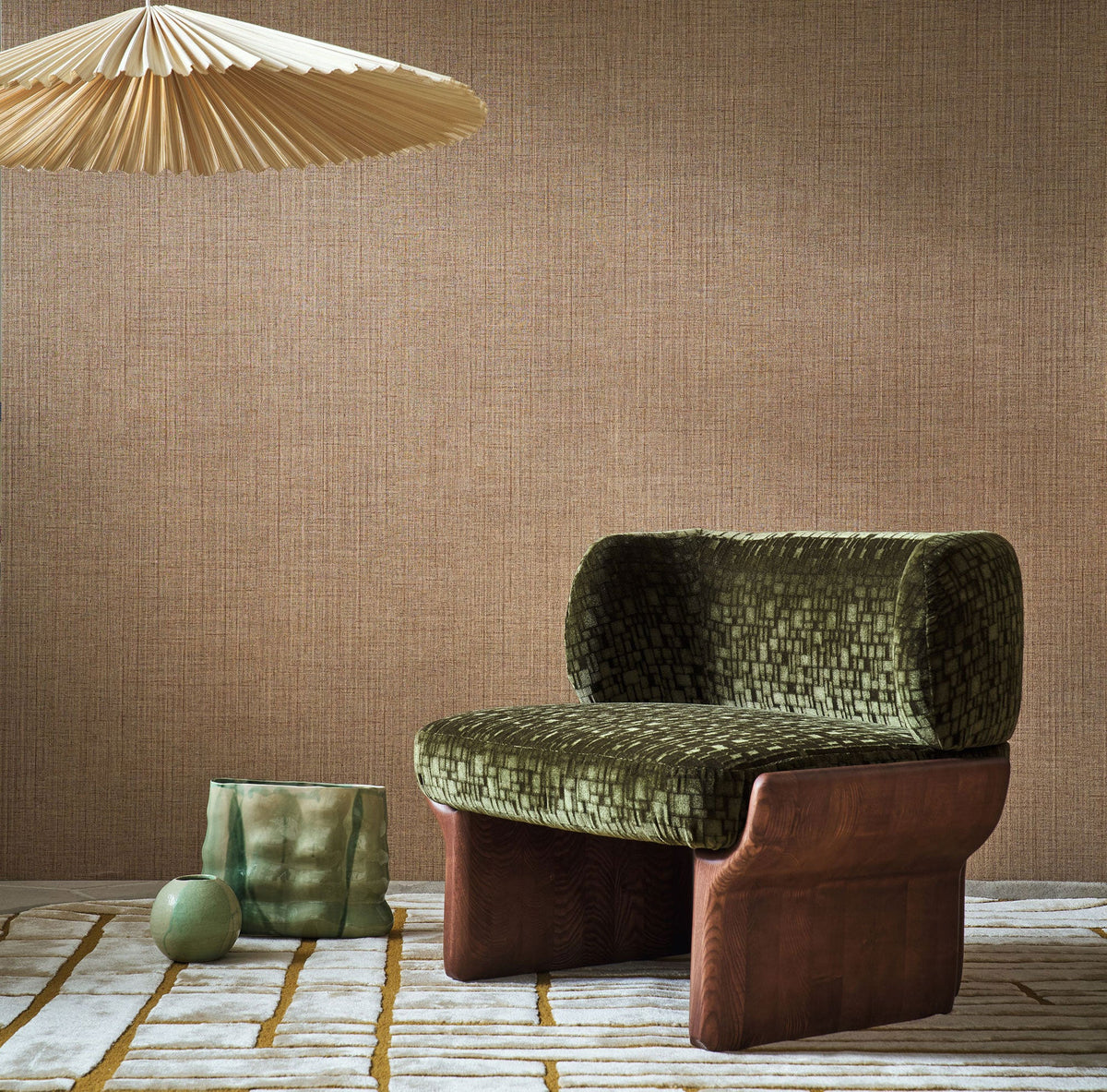 Tisaro Tabac Lanzea Wallpaper by Casamance