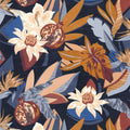 Salvador Marine and Terre de Sienne Aventura Wallpaper by Casamance
