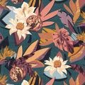 Salvador Petrole and Blush Aventura Wallpaper by Casamance