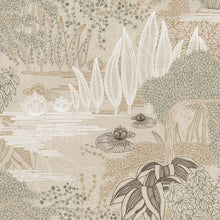 75680100 Jasmin Square Jasmin Grege and Vert Argile Wallpaper by Casamance