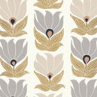 75690610 Dauphine Square Jasmin Blanc and Dore Wallpaper by Casamance