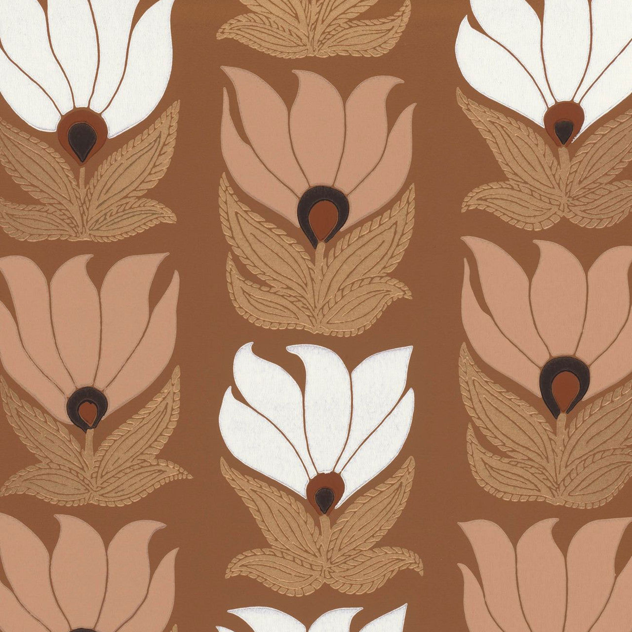 75690916 Dauphine Square Jasmin Ambre and Nude Wallpaper by Casamance