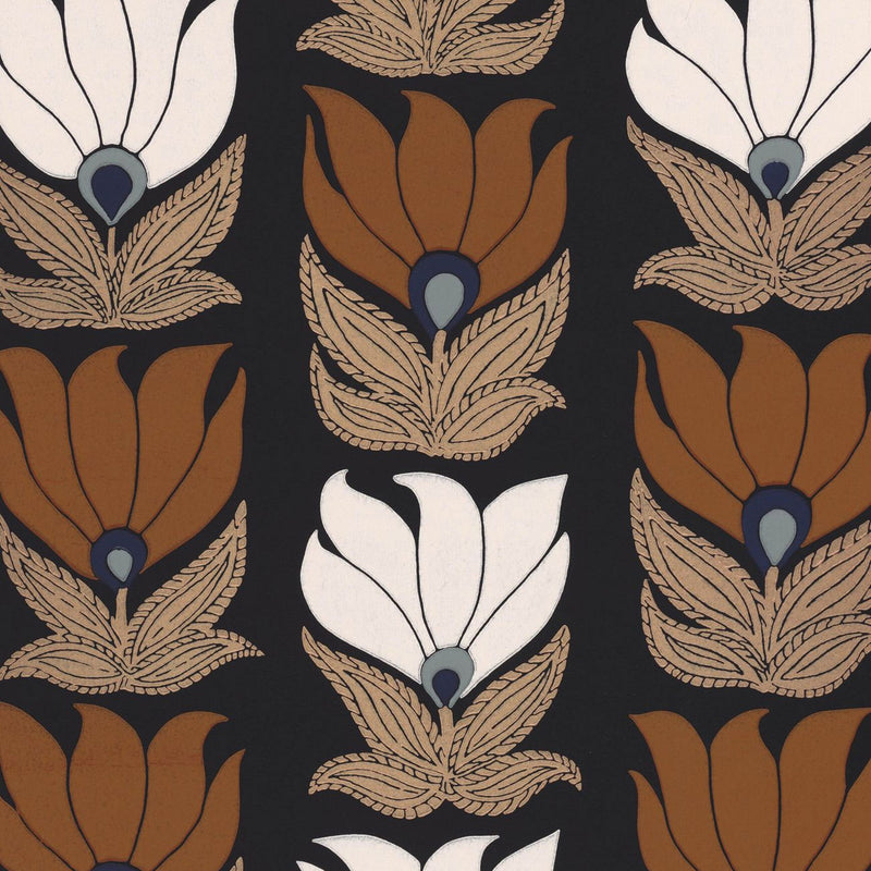 75691018 Dauphine Square Jasmin Marine and Dore Wallpaper by Casamance