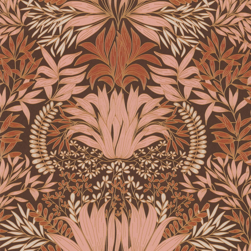 75733364 Chardon Square Jasmin Cognac and Nude Wallpaper by Casamance