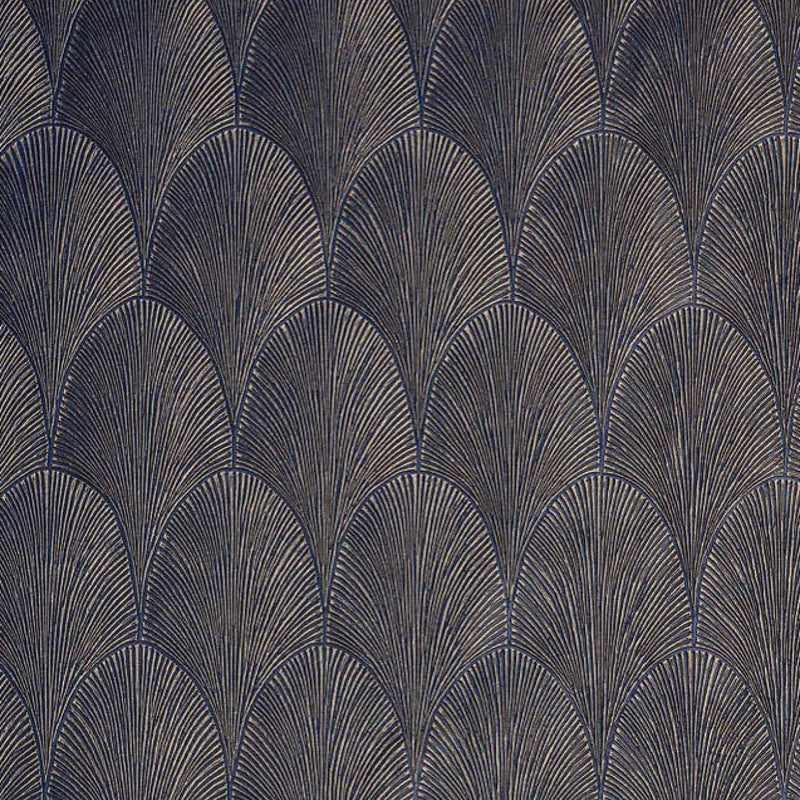 75781936 Tourmaline Textures Metalliques Marine and Dore Wallpaper by Casamance