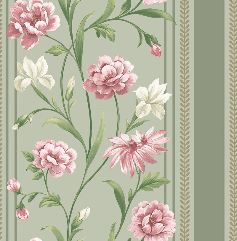 757 Raya Sage/Pink Wallpaper by Belgravia