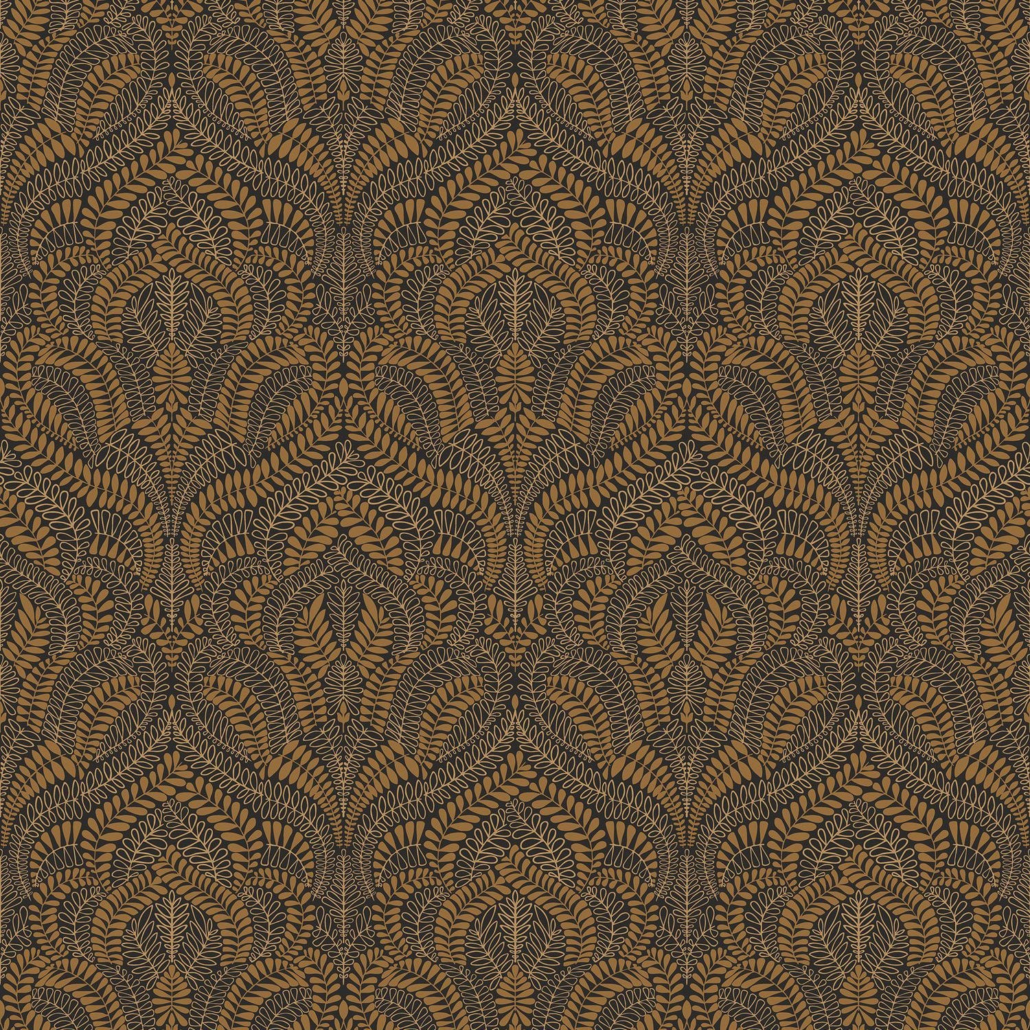 75821324 Felix Noir/Doré Wallpaper by Casamance