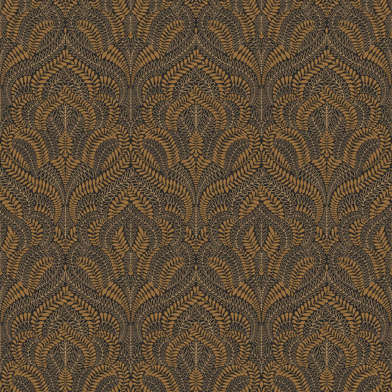75821324 Felix Noir/Doré Wallpaper by Casamance