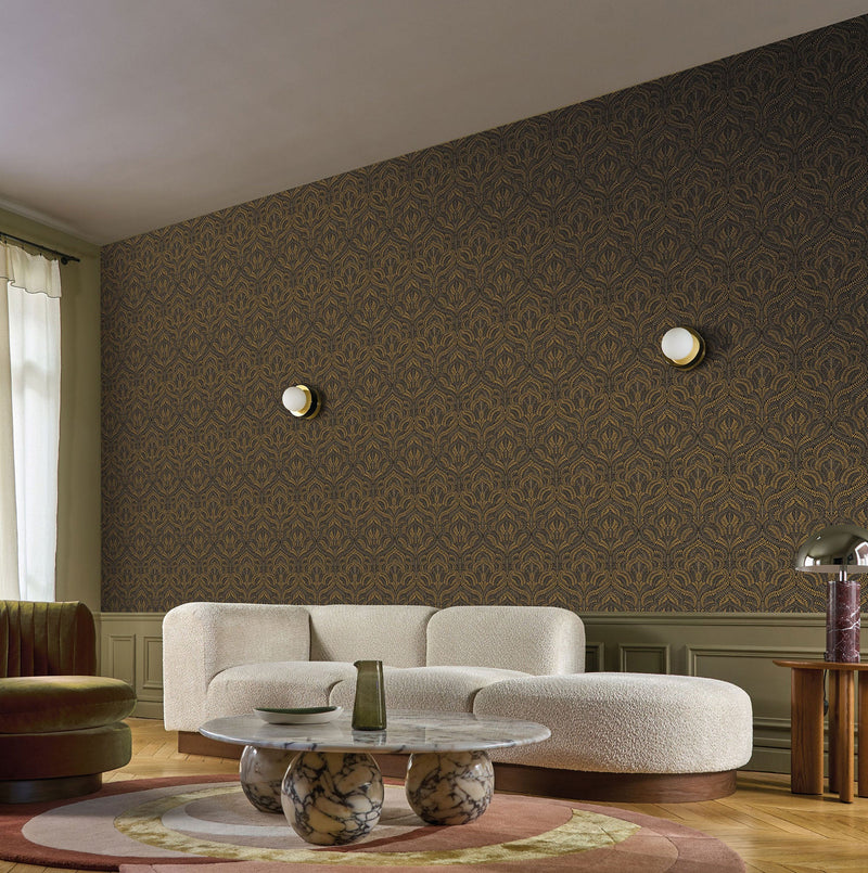 75821324 Felix Noir/Doré Wallpaper by Casamance