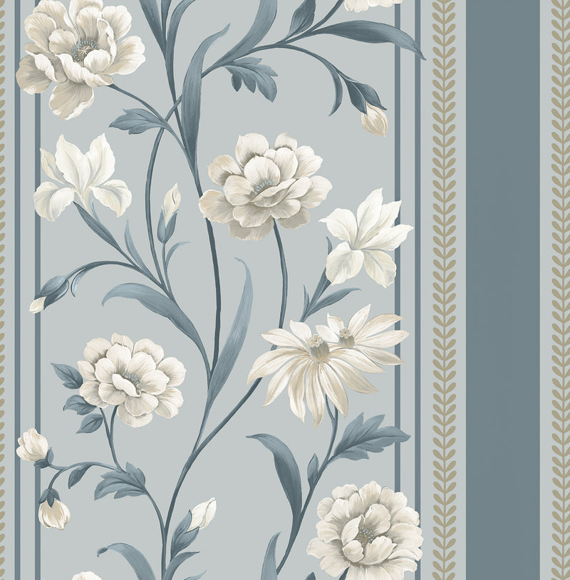 758 Raya Blue/Cream Wallpaper by Belgravia