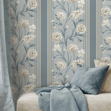 758 Raya Blue/Cream Wallpaper by Belgravia