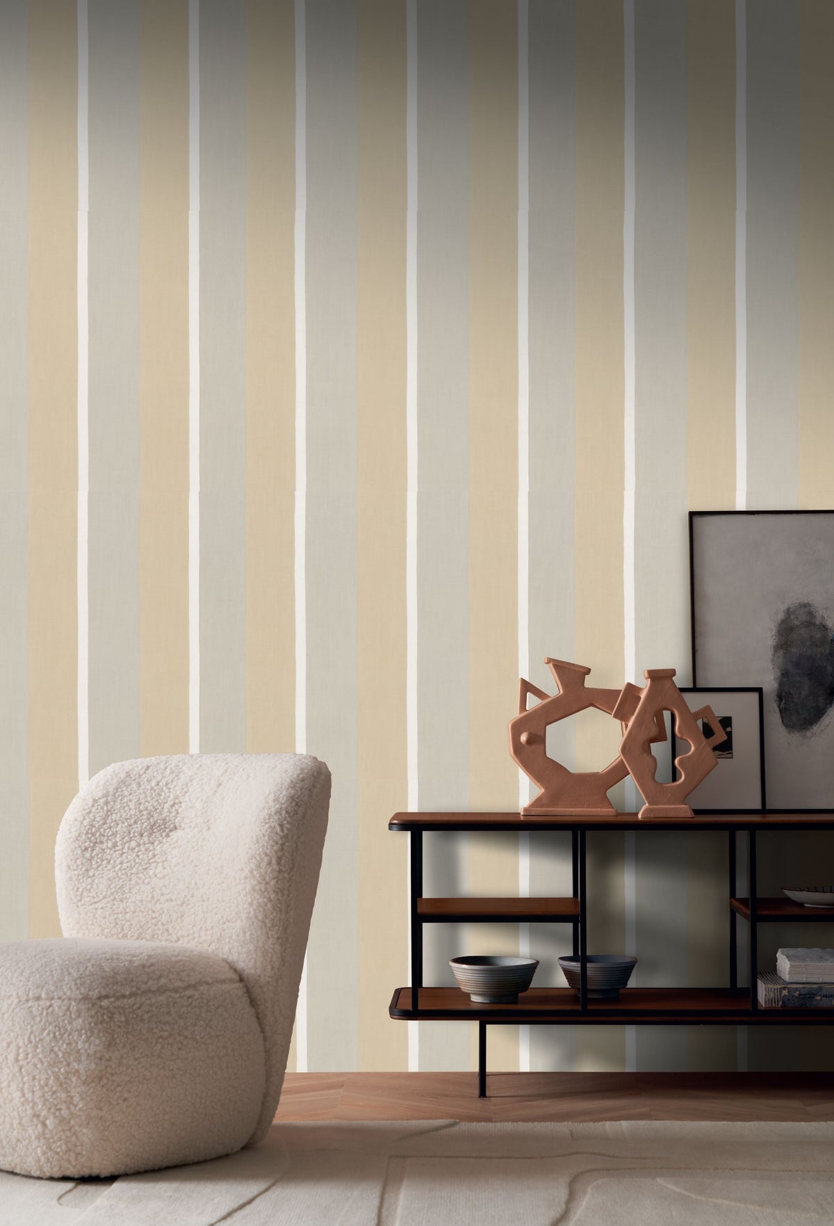 Sinopia Travertin/Perle Wallpaper by Casamance