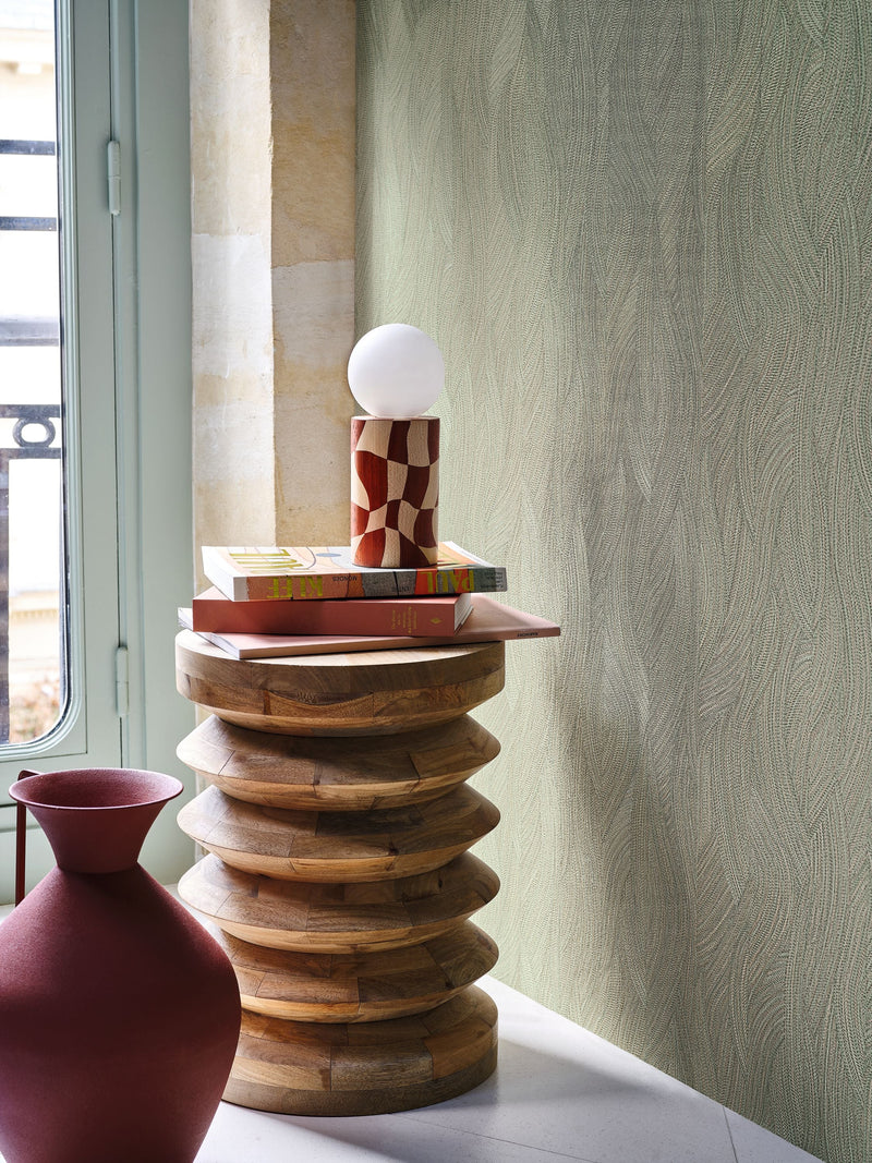 76221120 Jassine Vert Amande Wallpaper by Casamance