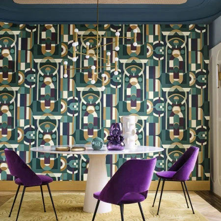 76250610 Vitrail Faubourg Des Lumieres Wallpaper by Casamance
