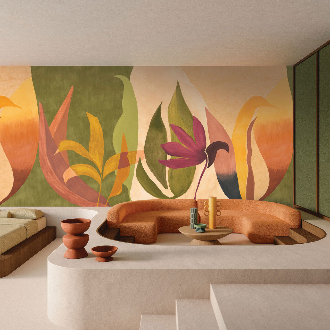 76343772 Nahua Mural Casa Azul Wallpaper by Casamance