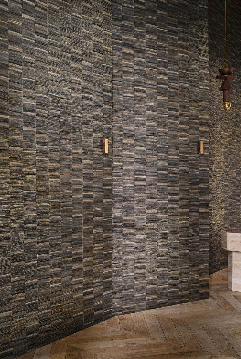 76512038 Lirio Anthracite/Doré Wallpaper by Casamance