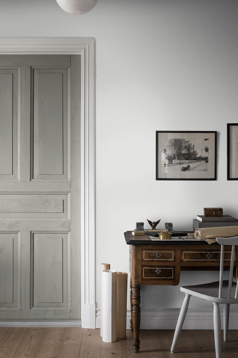 7652 Daisy Light White and Grey Falsterbo III Wallpaper by Boråstapeter