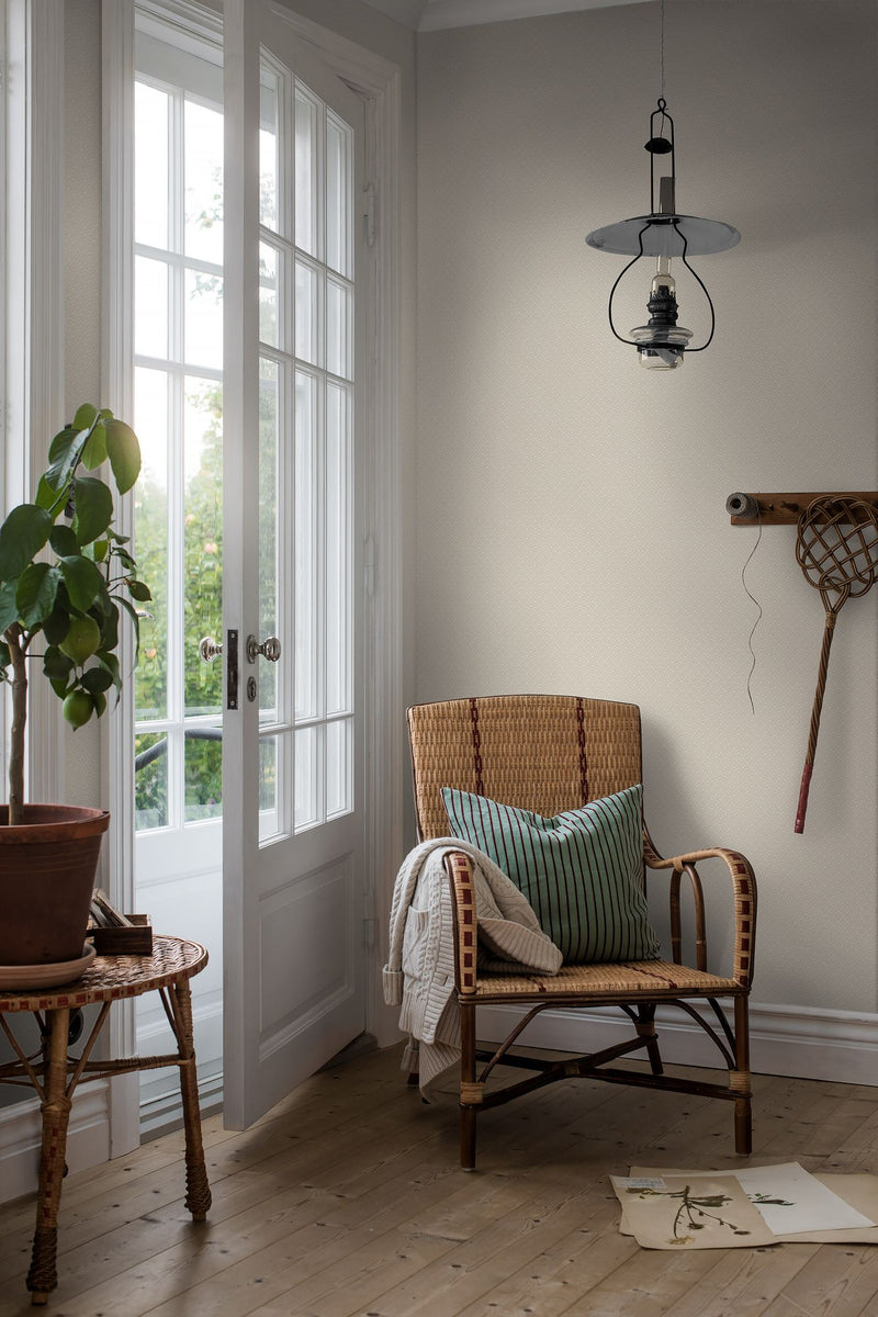 7653 Daisy Light White and Beige Falsterbo III Wallpaper by Boråstapeter