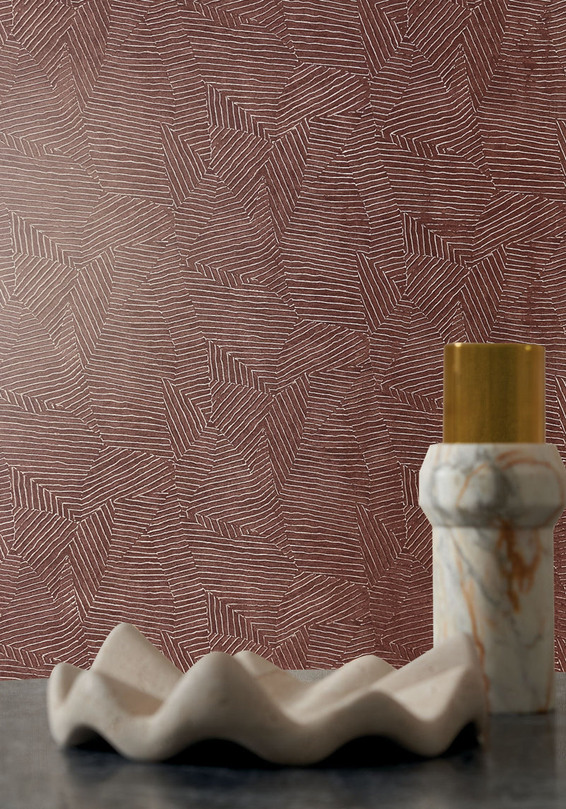 76543772 Lore Terracotta/Doré Wallpaper by Casamance