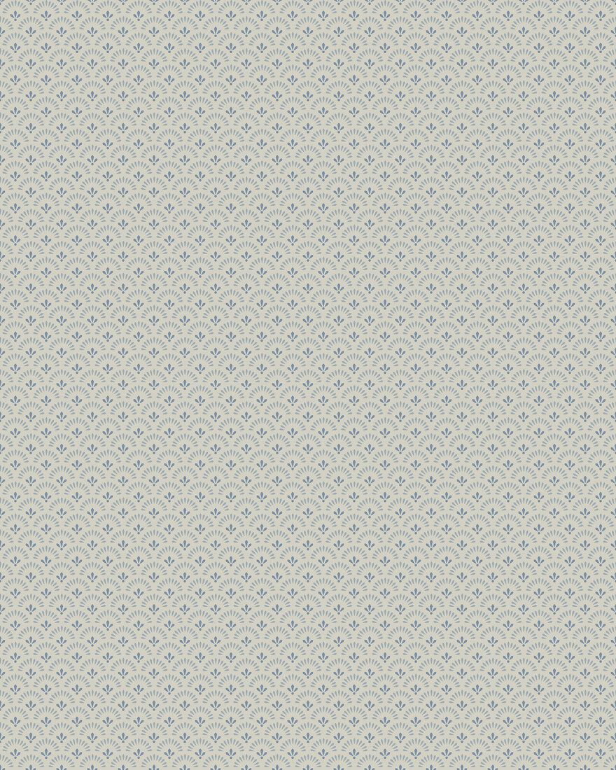7655 Daisy Dark Grey and Blue Falsterbo III Wallpaper by Boråstapeter