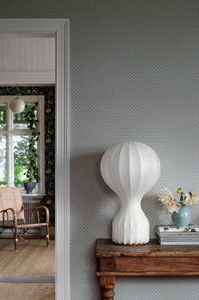 7655 Daisy Dark Grey and Blue Falsterbo III Wallpaper by Boråstapeter