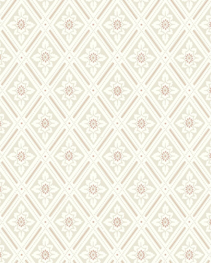 7660 Ester Light Beige and Red Falsterbo III Wallpaper by Boråstapeter