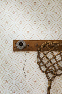 7660 Ester Light Beige and Red Falsterbo III Wallpaper by Boråstapeter