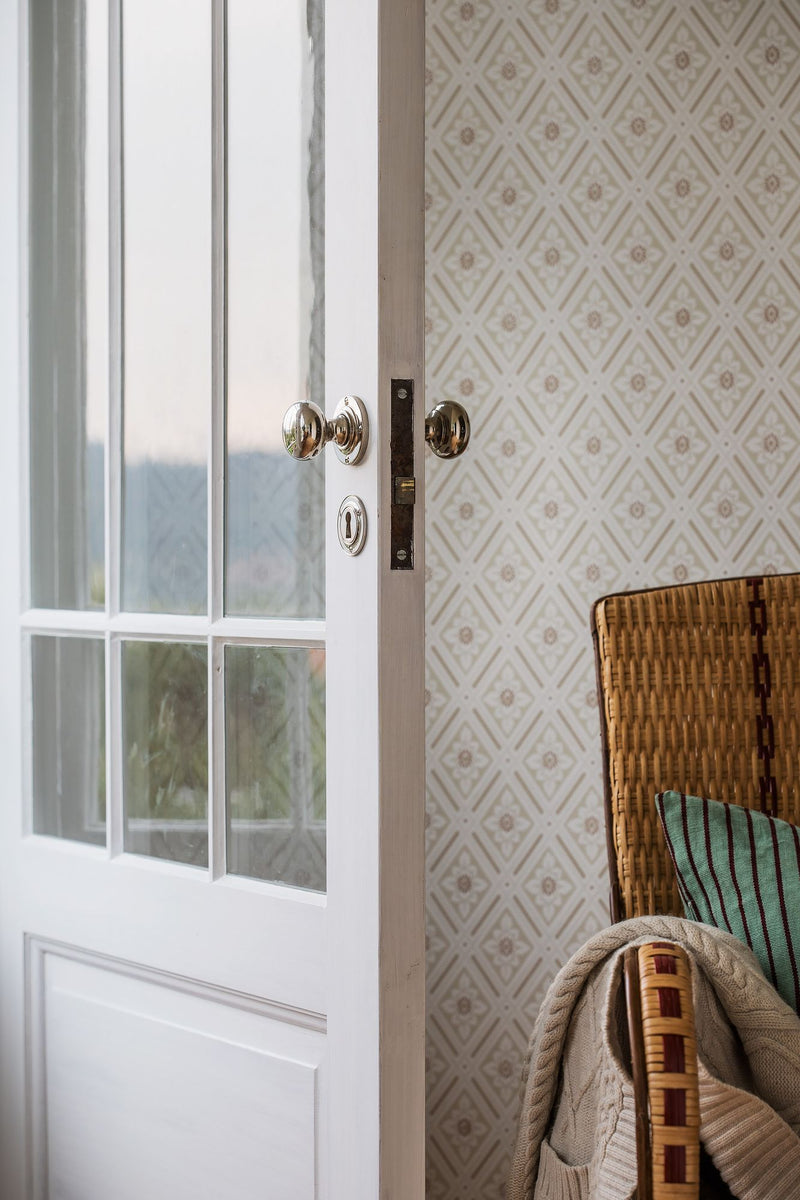 7660 Ester Light Beige and Red Falsterbo III Wallpaper by Boråstapeter