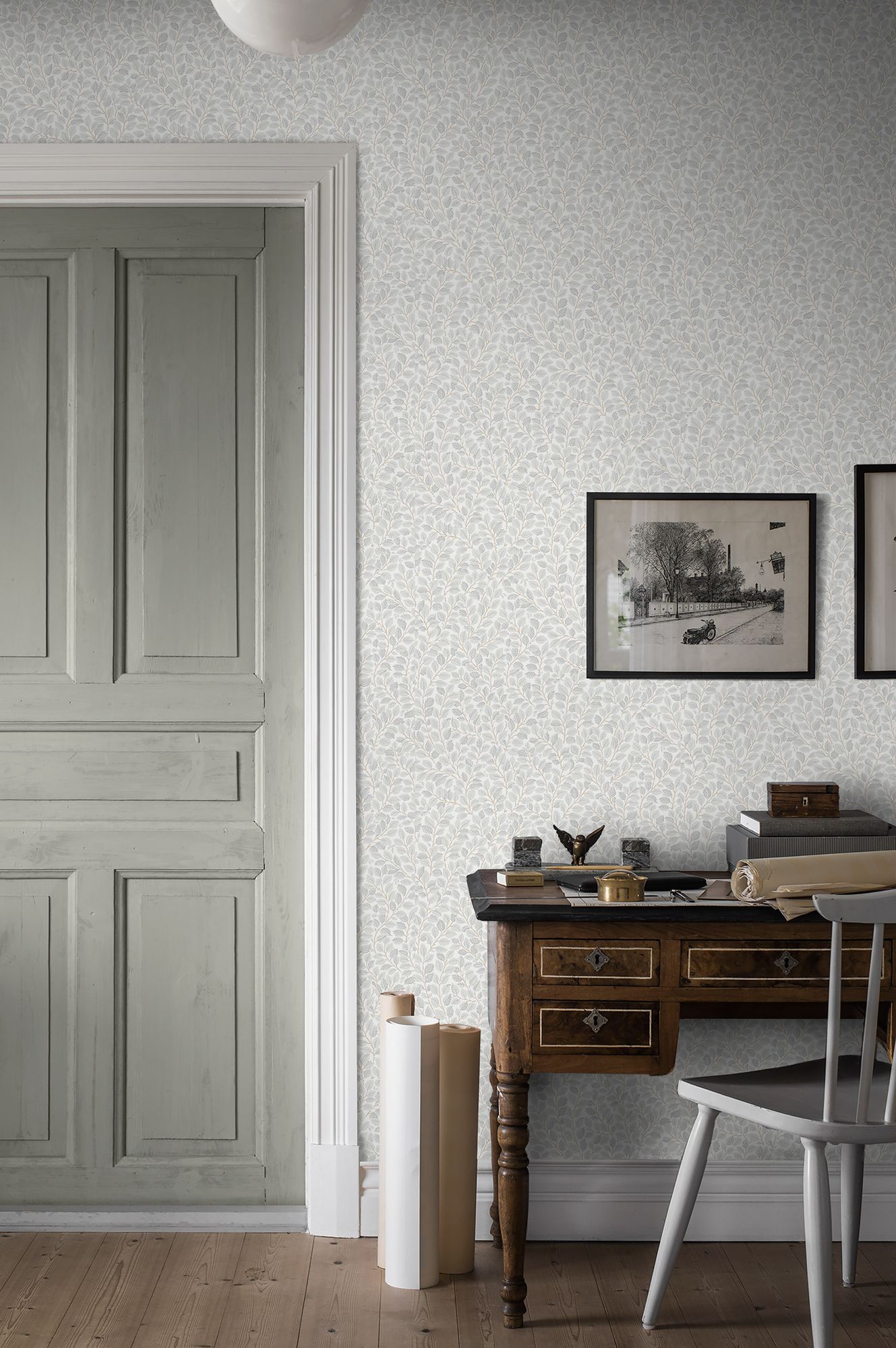 7661 Hazel Light Grey and White Falsterbo III Wallpaper by Boråstapeter