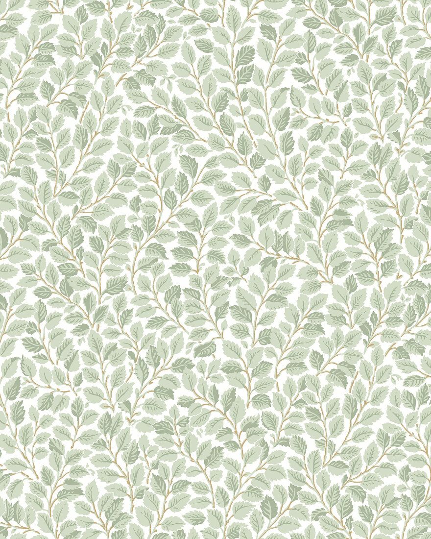 7662 Hazel Light Green and White Falsterbo III Wallpaper by Boråstapeter