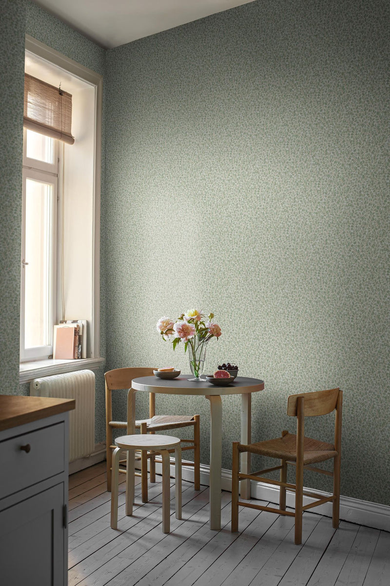 7662 Hazel Light Green and White Falsterbo III Wallpaper by Boråstapeter