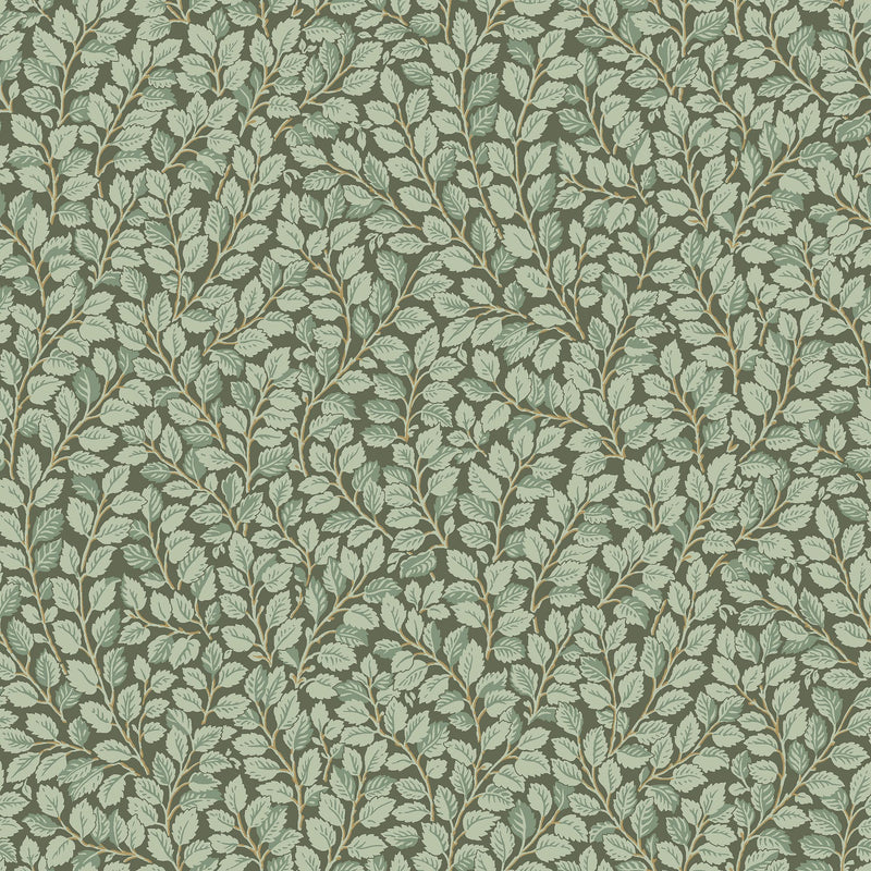 7663 Hazel Dark Green and Black Falsterbo III Wallpaper by Boråstapeter