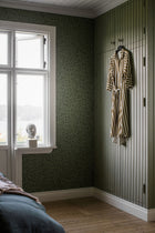 7663 Hazel Dark Green and Black Falsterbo III Wallpaper by Boråstapeter