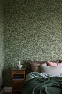 7663 Hazel Dark Green and Black Falsterbo III Wallpaper by Boråstapeter