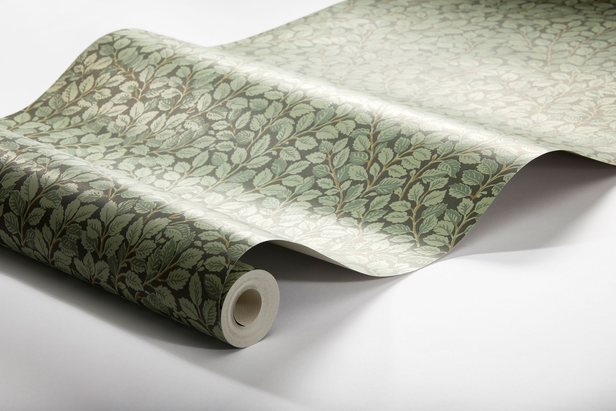 7663 Hazel Dark Green and Black Falsterbo III Wallpaper by Boråstapeter