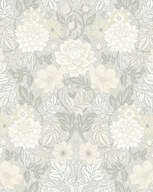 7664 Dahlia Garden Light Grey and Beige Falsterbo III Wallpaper by Boråstapeter