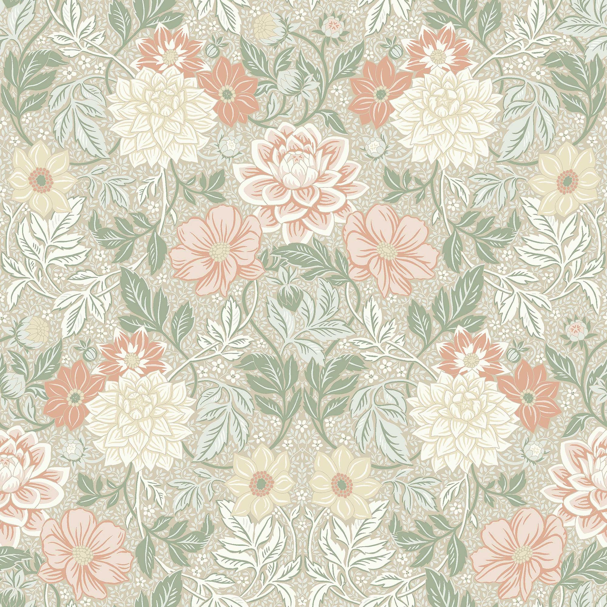 7665 Dahlia Garden Multicoloured Icons Wallpaper by Boråstapeter