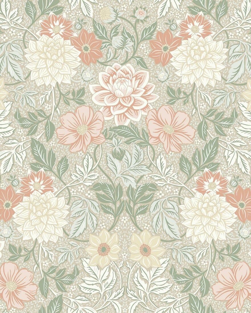 7665 Dahlia Garden Multicoloured Icons Wallpaper by Boråstapeter