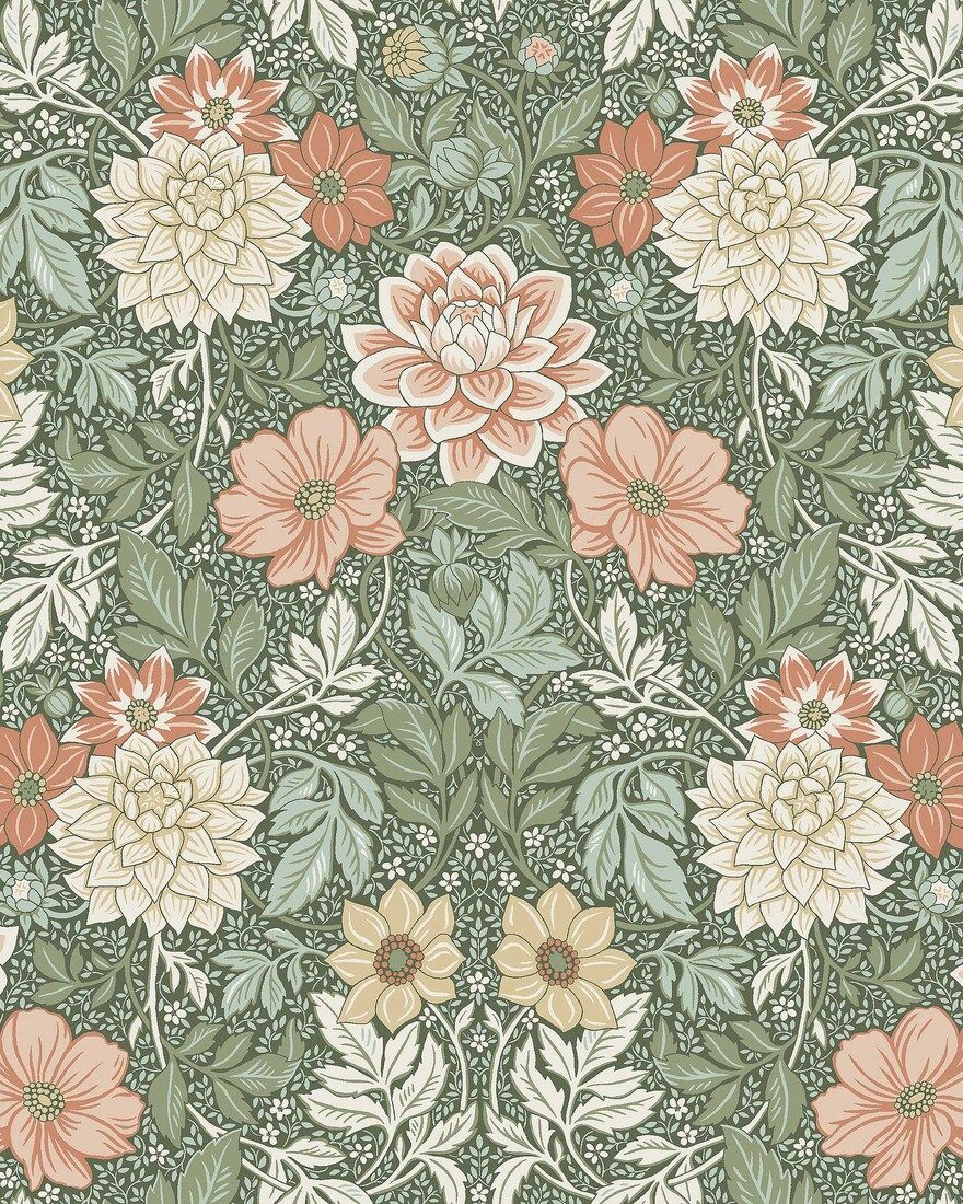 7666 Dahlia Garden Multicoloured Falsterbo III Wallpaper by Boråstapeter