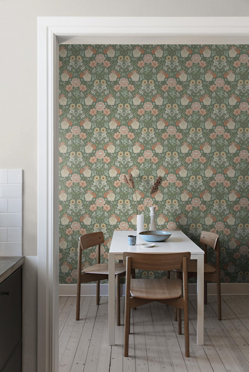 7666 Dahlia Garden Multicoloured Falsterbo III Wallpaper by Boråstapeter