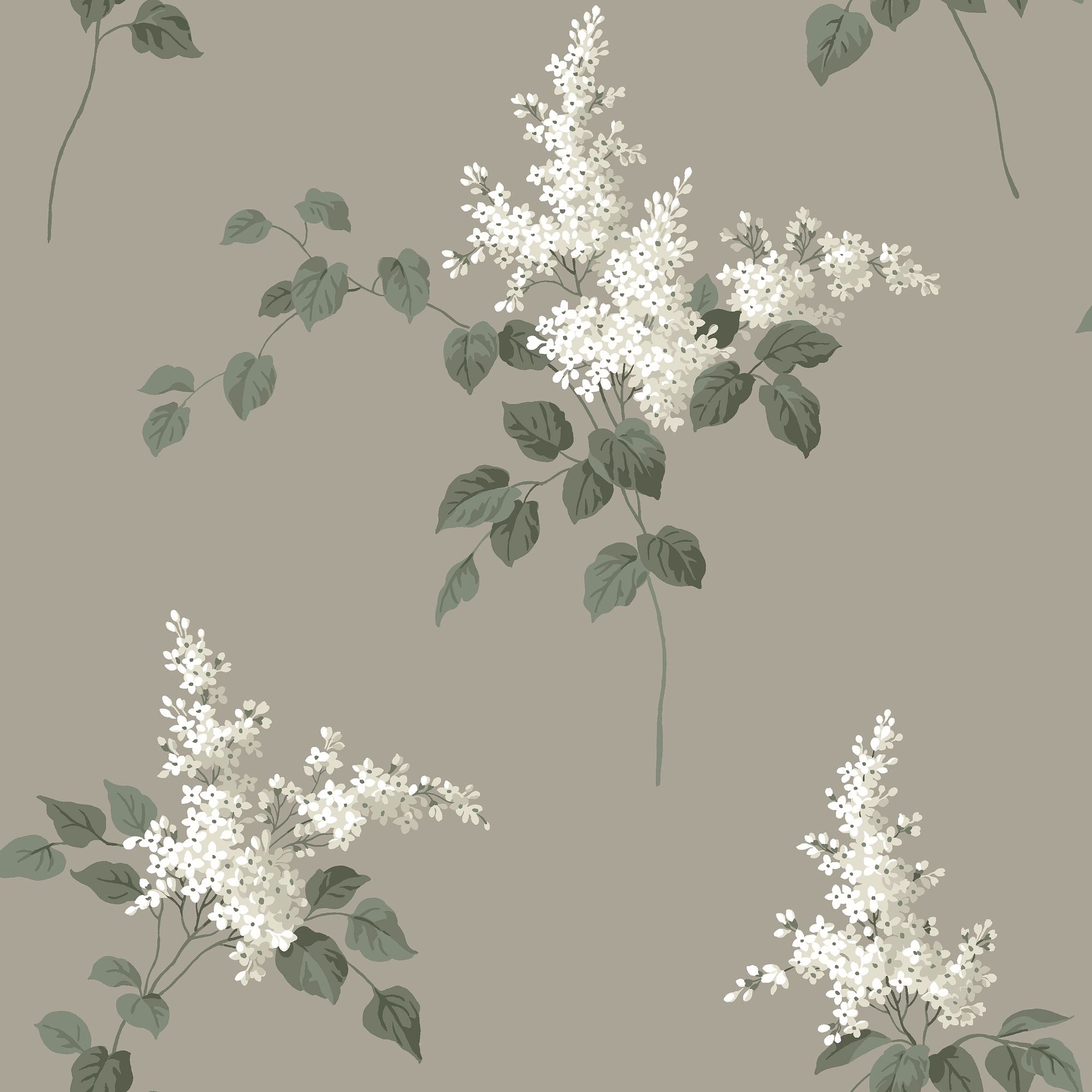 7667 Lilacs Light Brown and White Falsterbo III Wallpaper by Boråstapeter