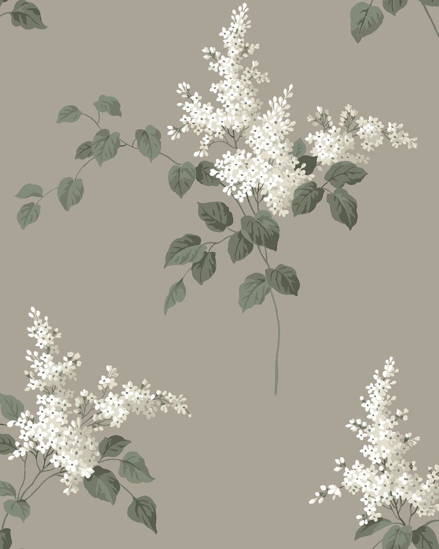7667 Lilacs Light Brown and White Falsterbo III Wallpaper by Boråstapeter