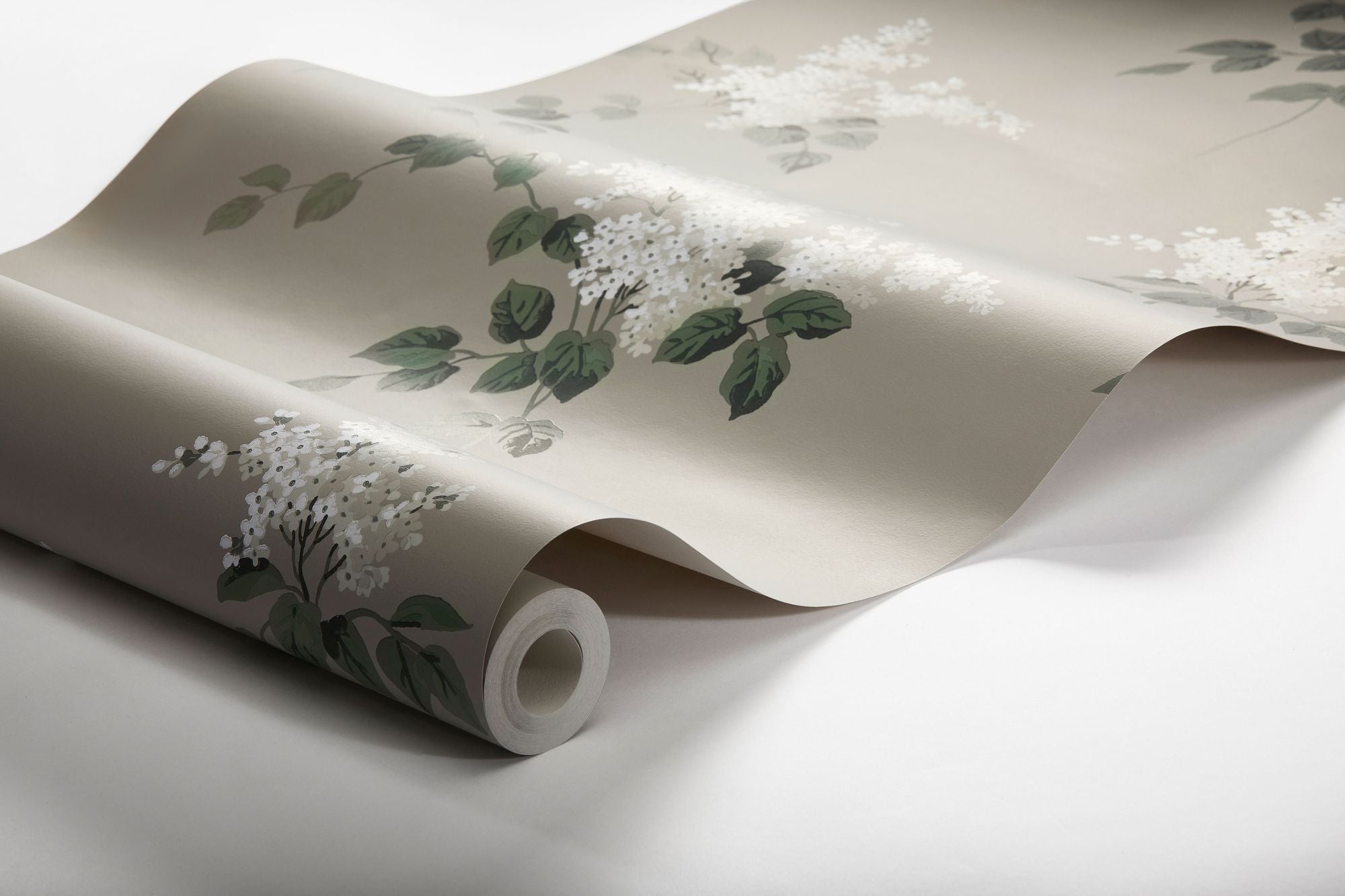 7667 Lilacs Light Brown and White Falsterbo III Wallpaper by Boråstapeter