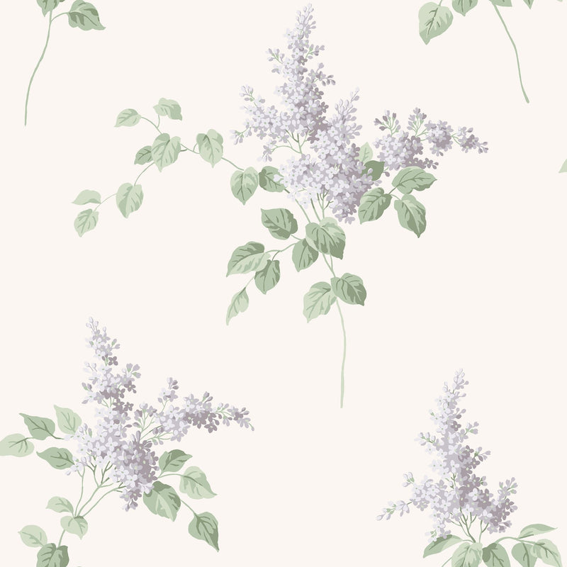 7668 Lilacs Light Beige and Purple Falsterbo III Wallpaper by Boråstapeter