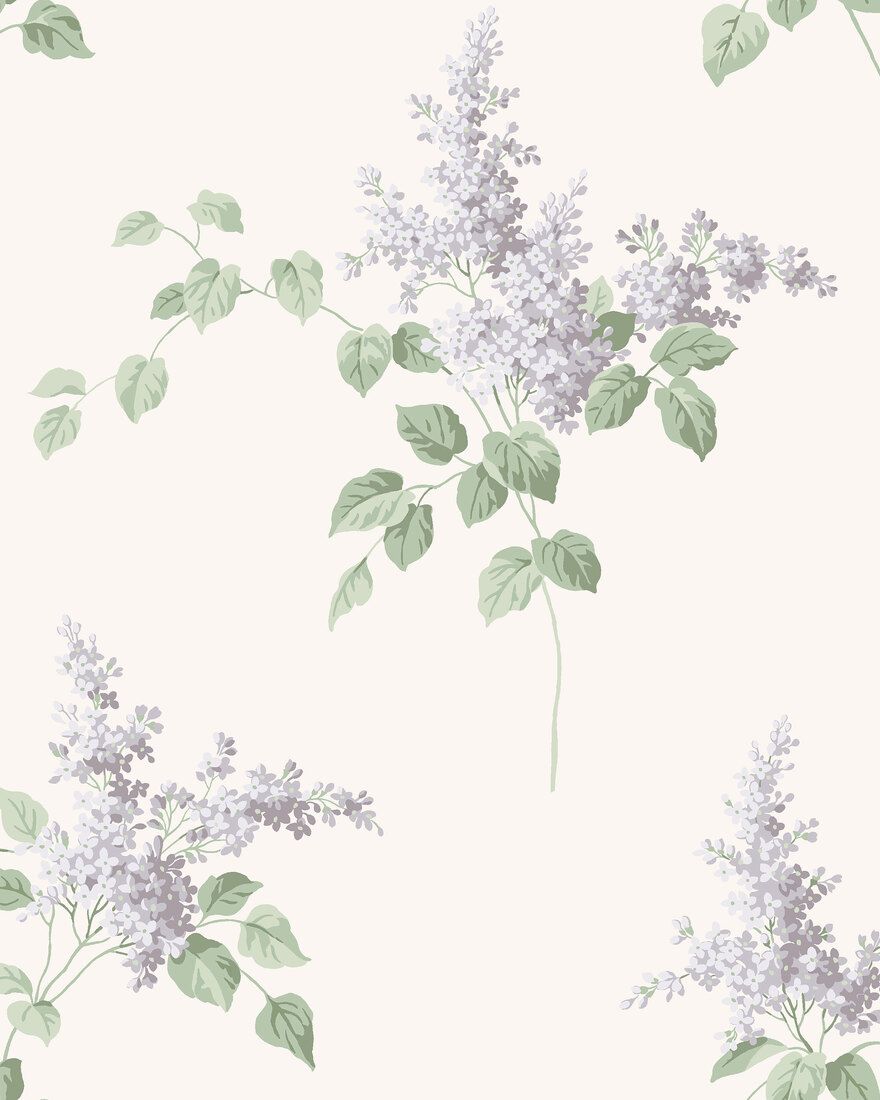 7668 Lilacs Light Beige and Purple Falsterbo III Wallpaper by Boråstapeter