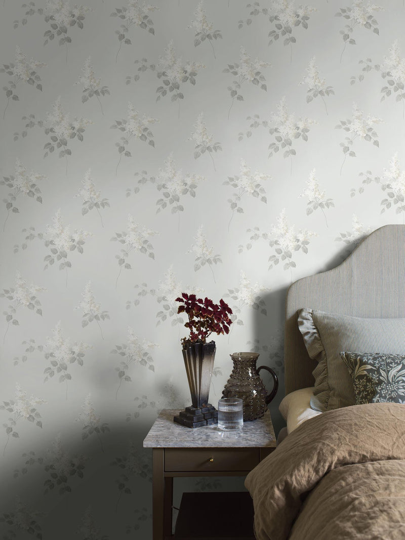 7669 Lilacs Light Grey and White Falsterbo III Wallpaper by Boråstapeter
